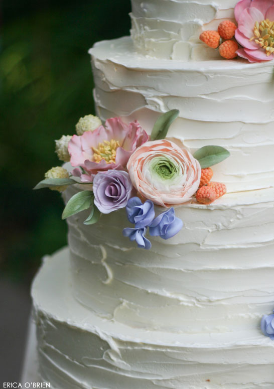 Rustic Wedding Cake with Buttercream Flowers