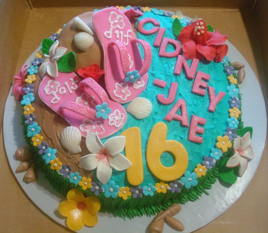 Sweet 16 Luau Cake