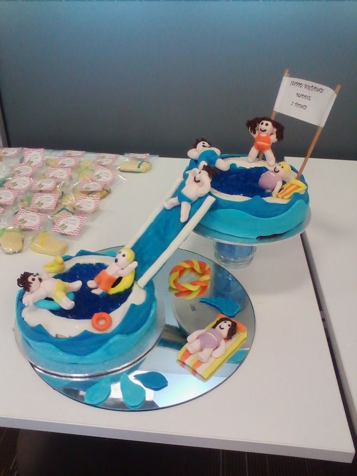 Swimming Pool Party Birthday Cake