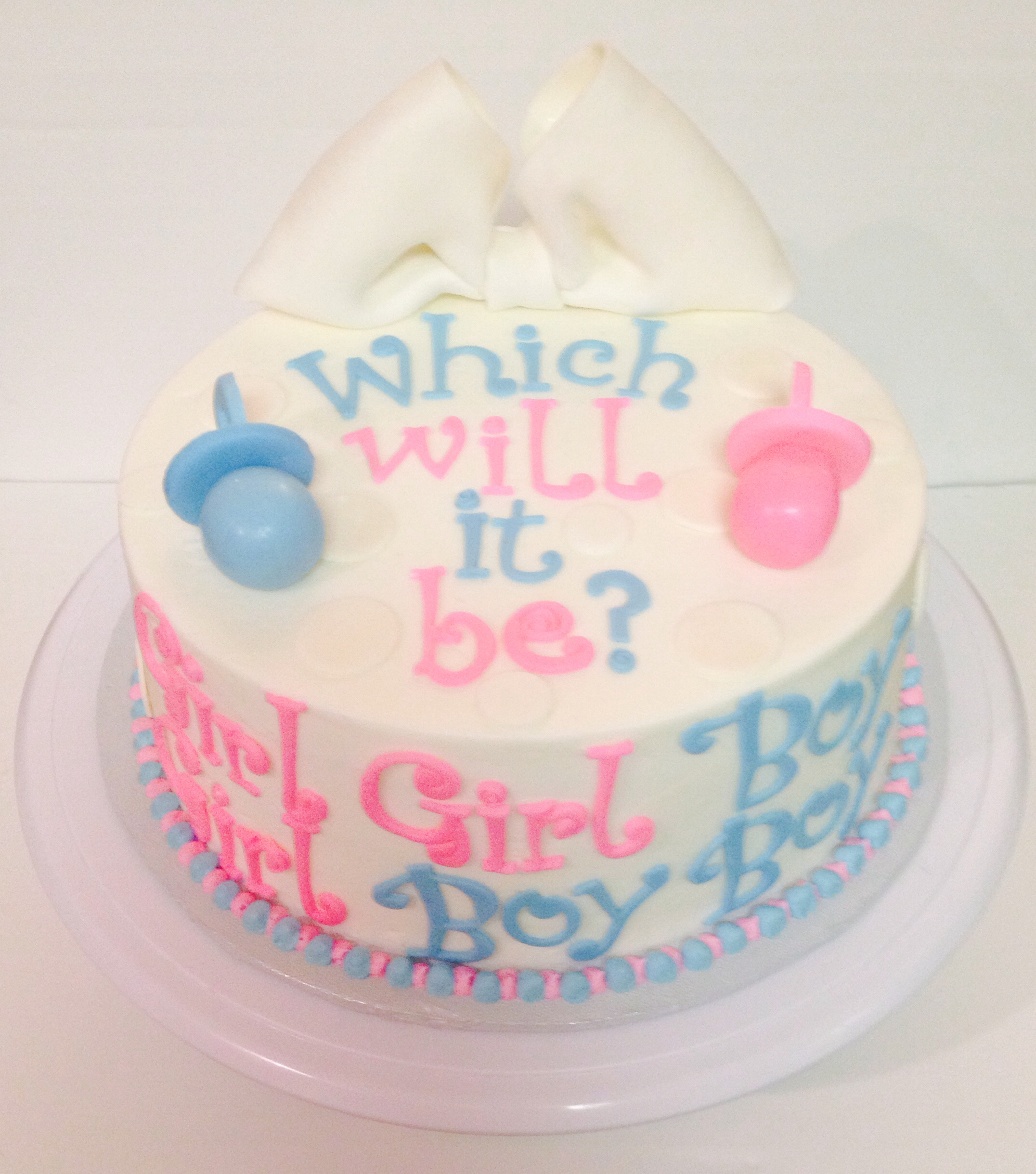 Twin Gender Reveal Cake