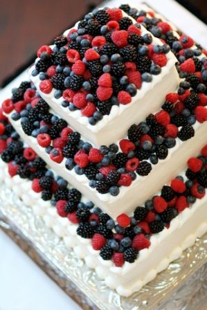 Wedding Cake Decorated with Fruit