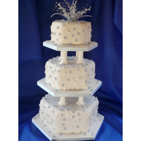 Wedding Cake Tier with Pillars