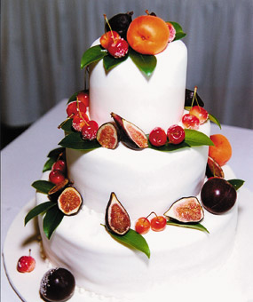 Wedding Cake with Fruits & Flowers