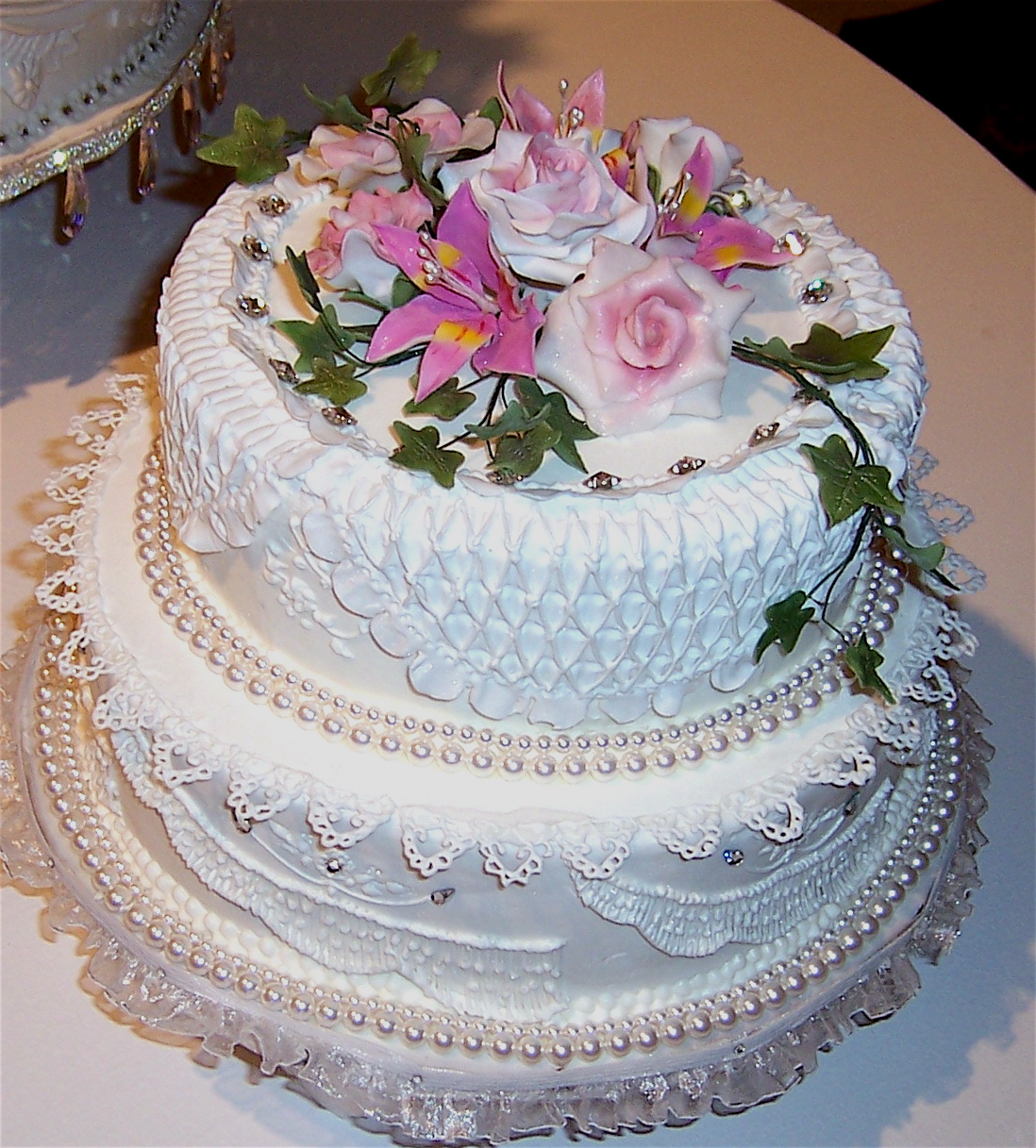 Wedding Cake with Royal Icing Decorations