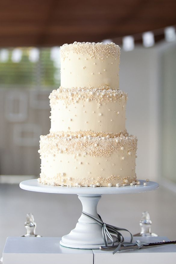 White Buttercream Wedding Cake