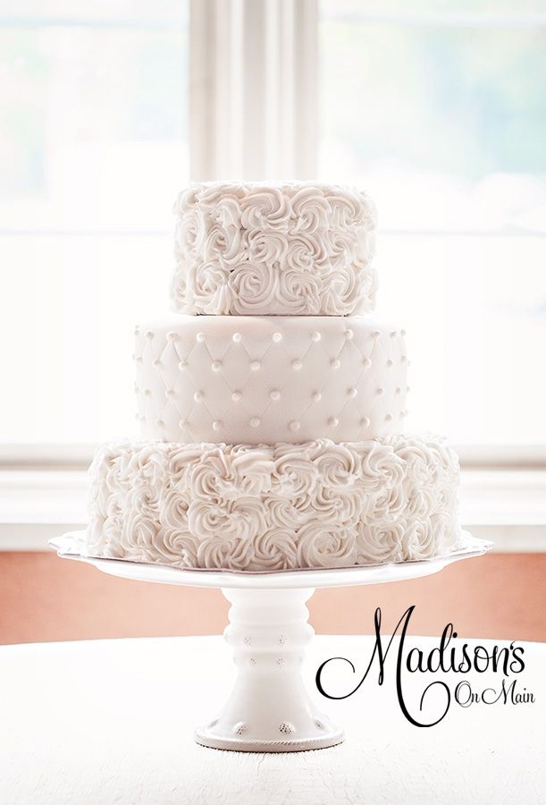 6 Photos of All White Buttercream Wedding Cakes