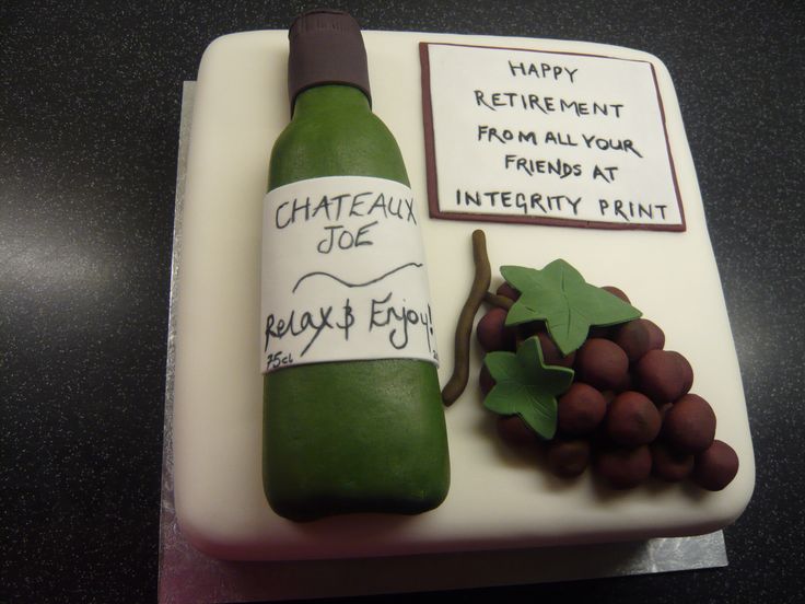 8 Photos of Wine Retirement Cakes