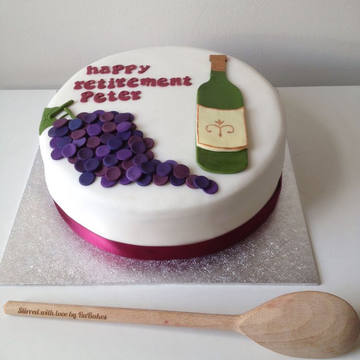 Wine Theme Retirement Cakes