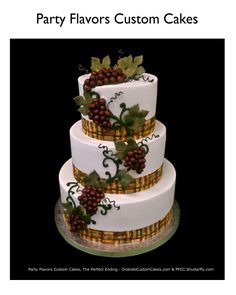 Wine Themed Wedding Cake