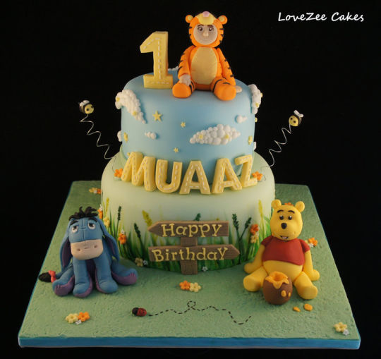 Winnie the Pooh First Birthday Cake