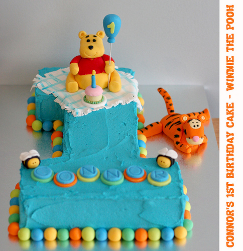 Winnie the Pooh First Birthday Cake