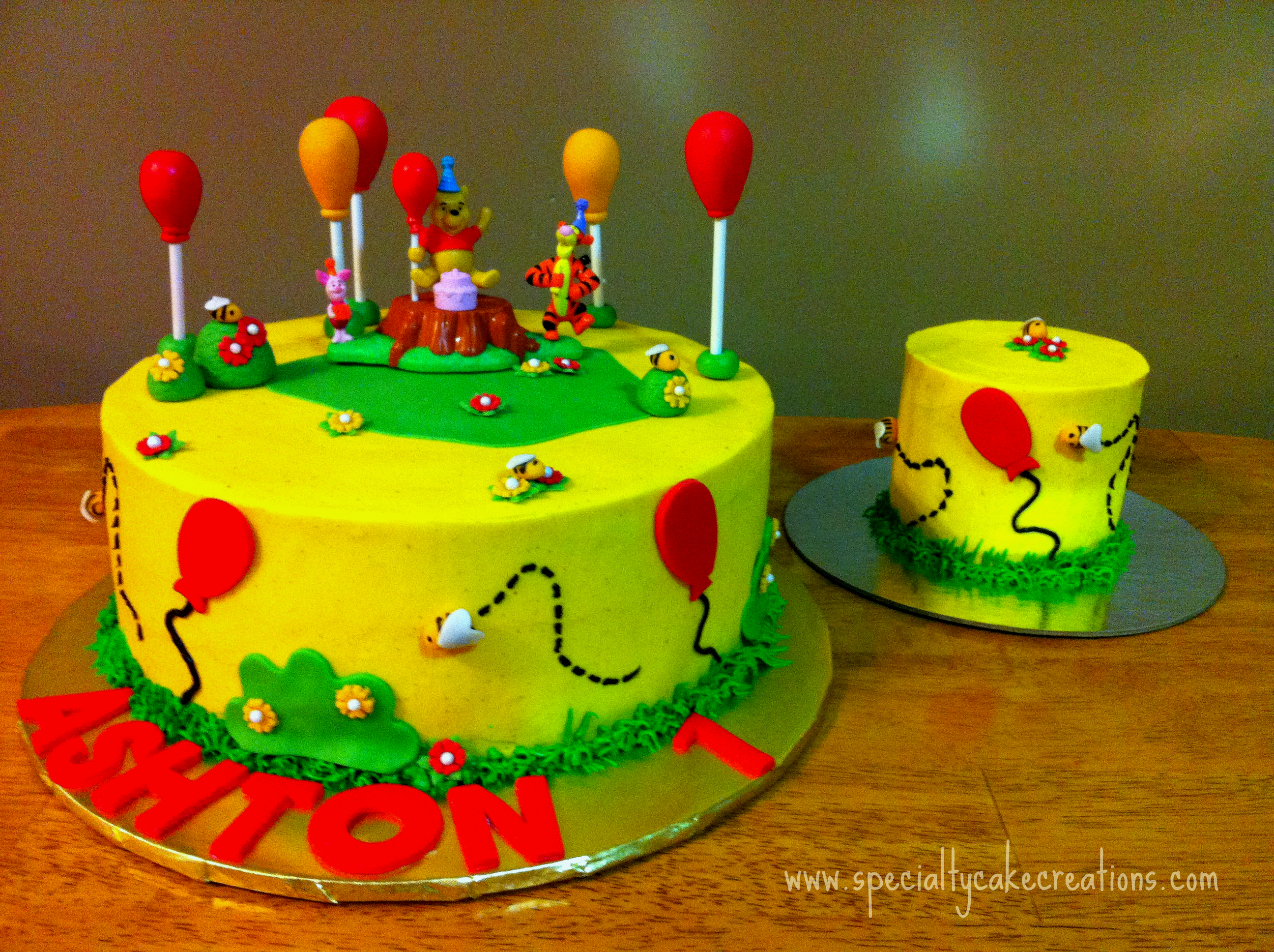 Winnie the Pooh with Birthday Cake