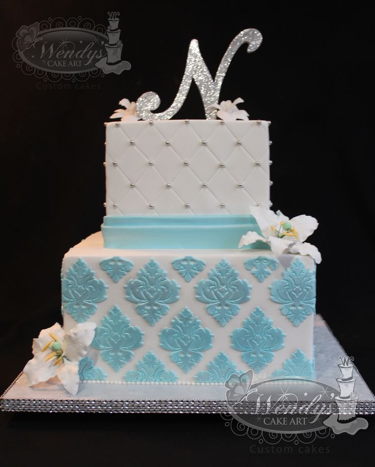 2 Tier Square Birthday Cakes