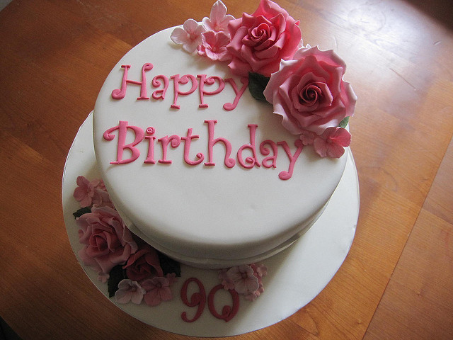 90th Birthday Cake with Roses