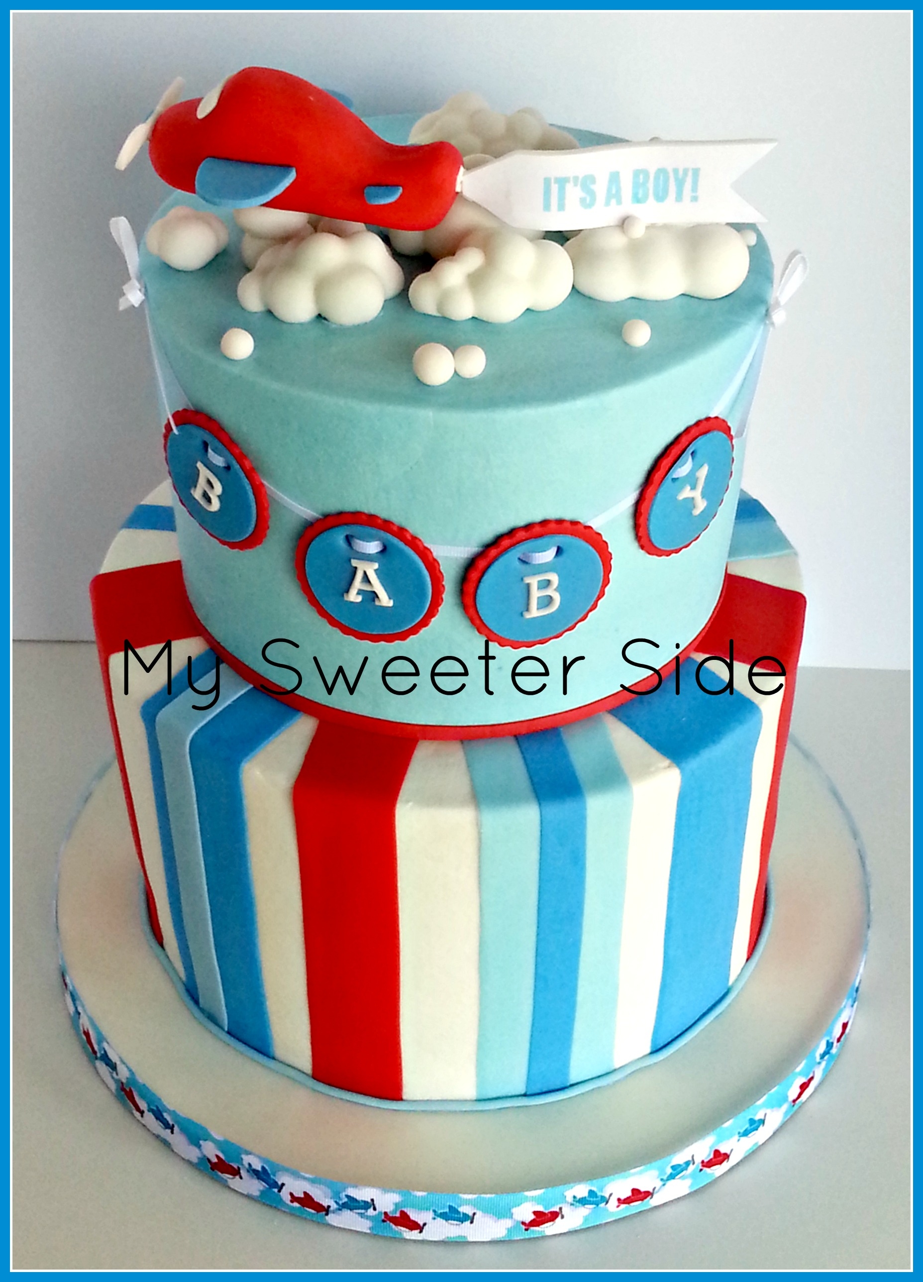 Airplane Baby Shower Cake