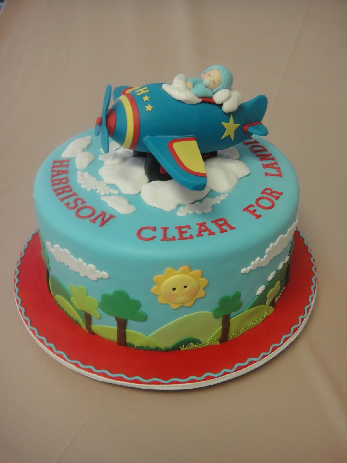 Airplane Baby Shower Cake