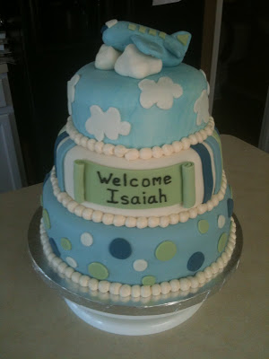 Airplane Themed Baby Shower Cake