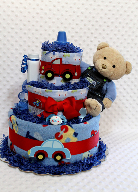 Baby Boy Car Diaper Cakes Centerpieces