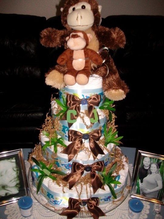 Baby Boy Jungle Theme Diaper Cake