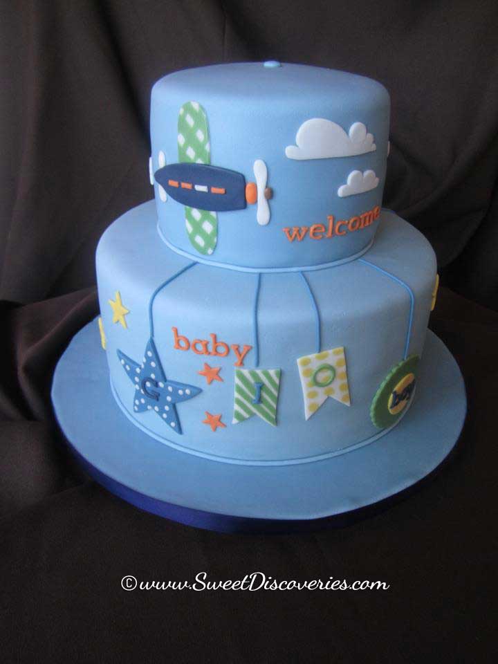 Baby Boy Shower Airplane Cake