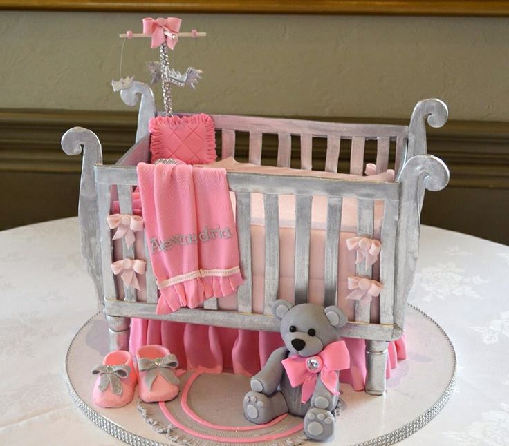 8 Photos of Homemade Baby Shower Crib Cakes