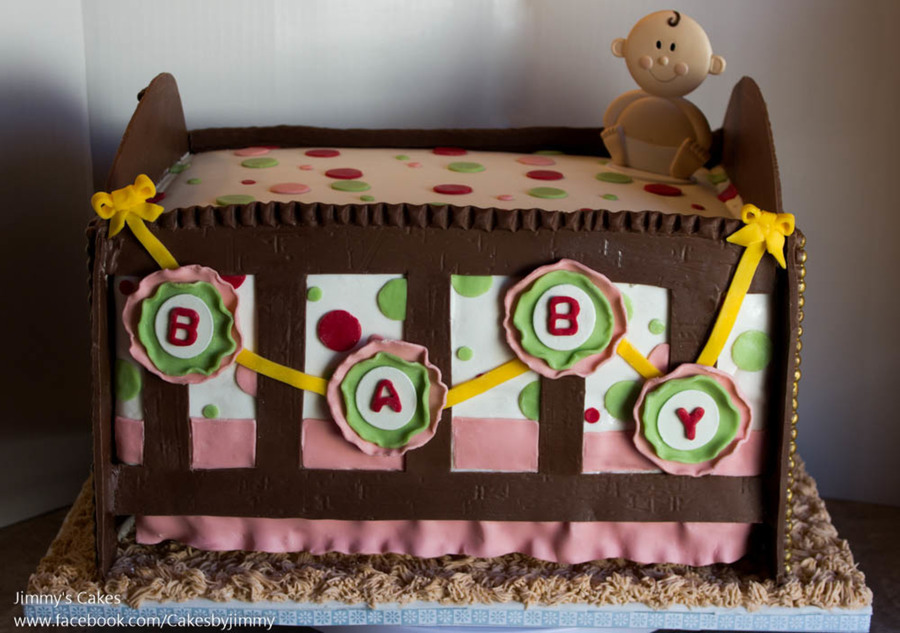 Baby Shower Crib Cake