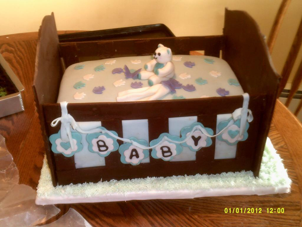 Baby Shower Crib Cake