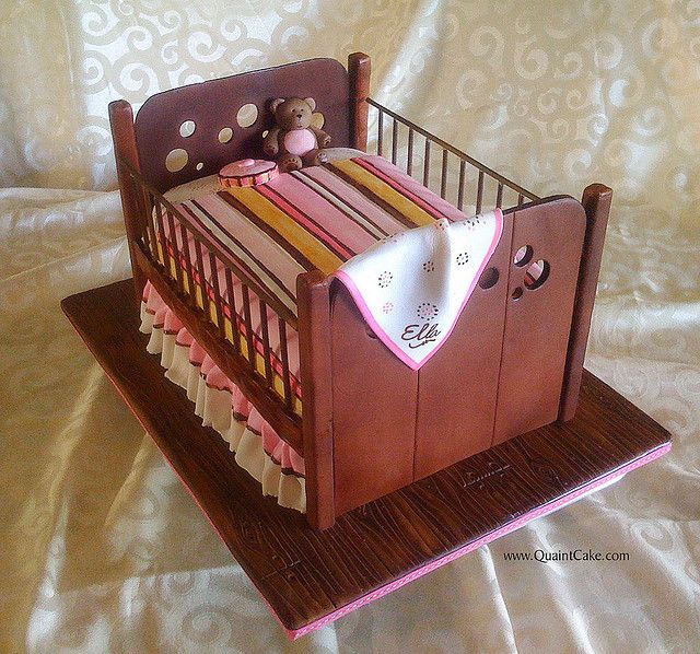 Baby Shower Crib Cake