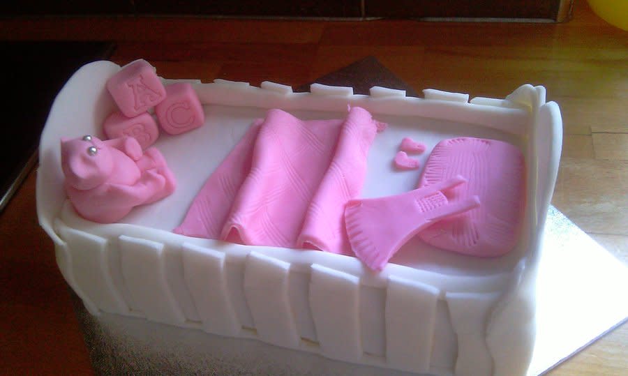 Baby Shower Crib Cake