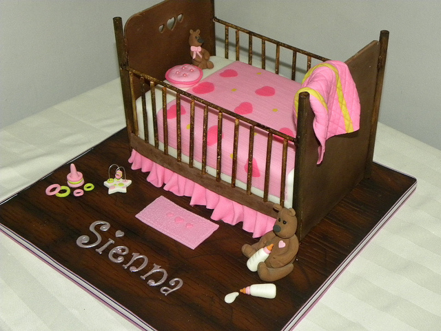 Baby Shower Crib Cake