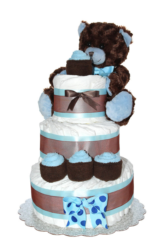 Baby Teddy Bear Diaper Cake