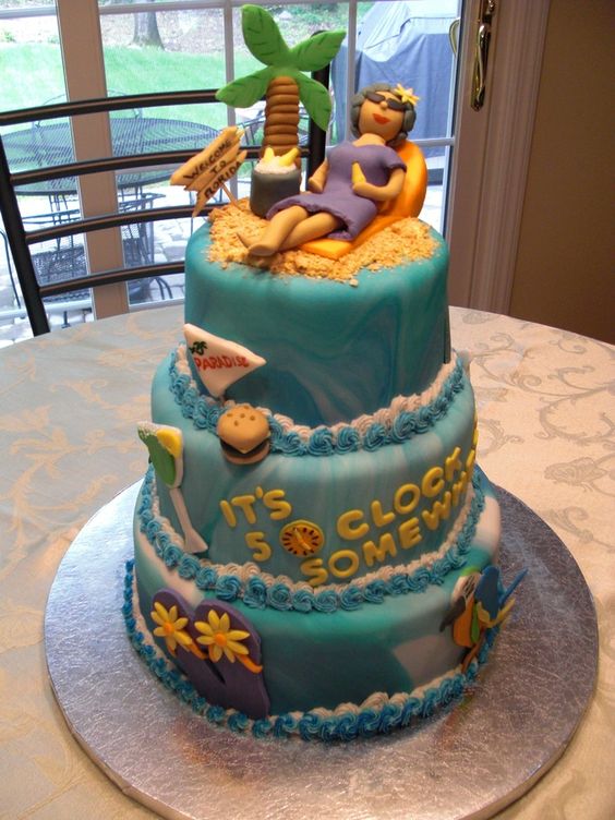 Beach Theme Retirement Party Cake