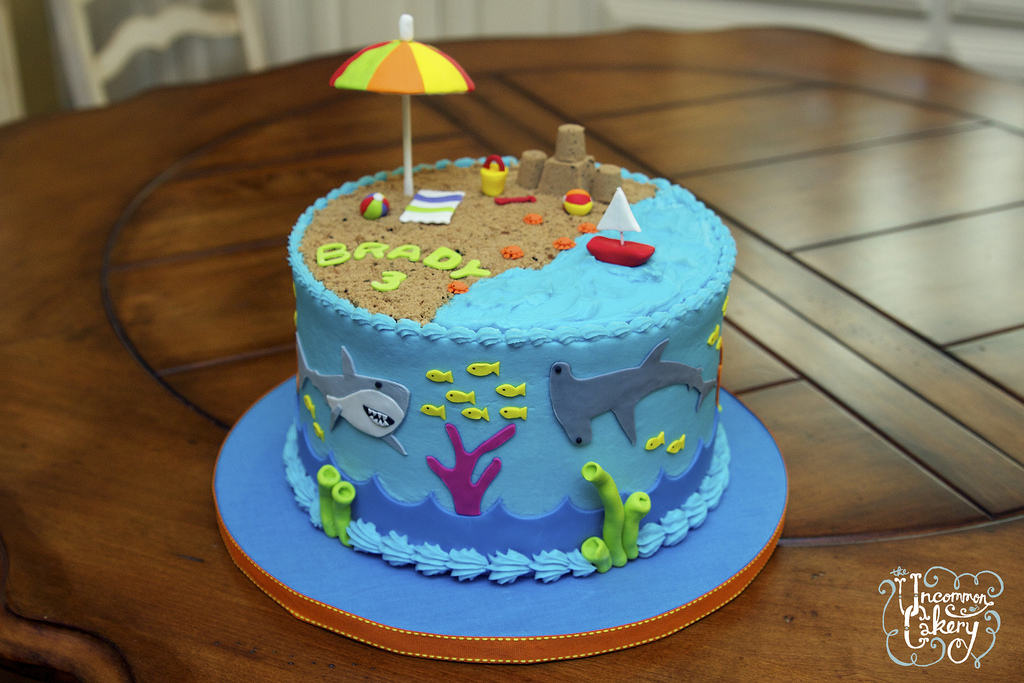 Beach Themed Birthday Cake