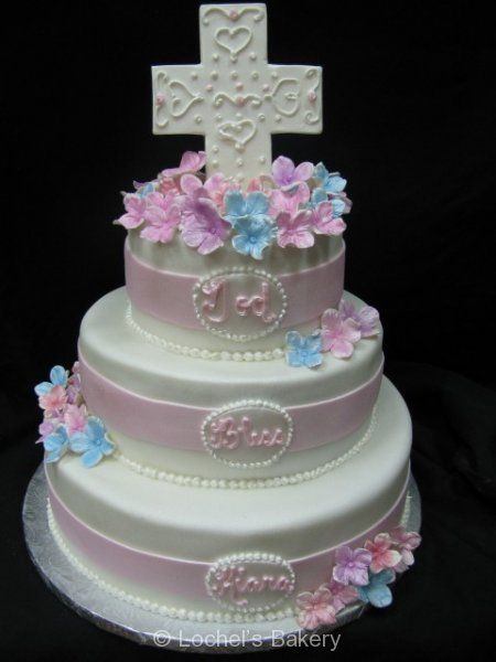 Beautiful First Communion 3 Tier Cakes