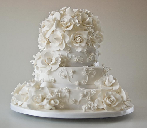 Beautiful White Wedding Cake