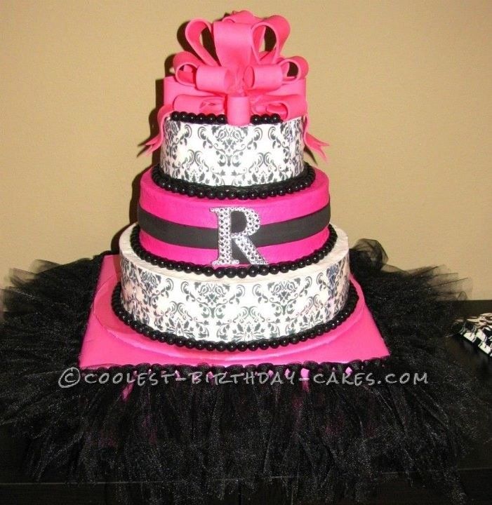 Black and Pink Birthday Cake Ideas