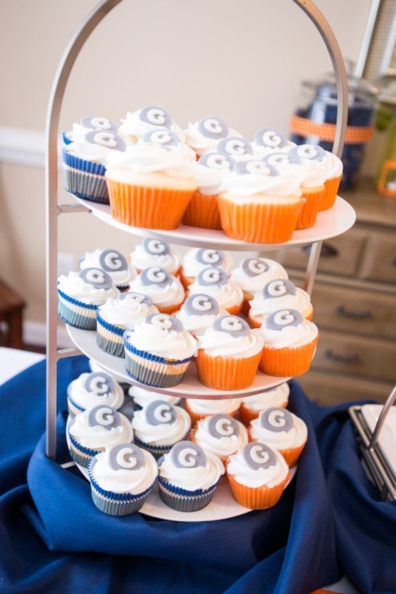 7 Photos of Orange Baby Shower Cupcakes