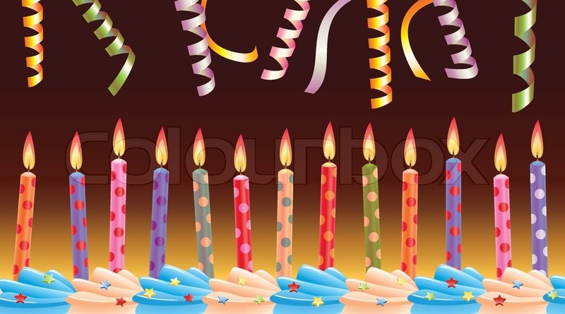 Candles with Birthday Cakes Vectors