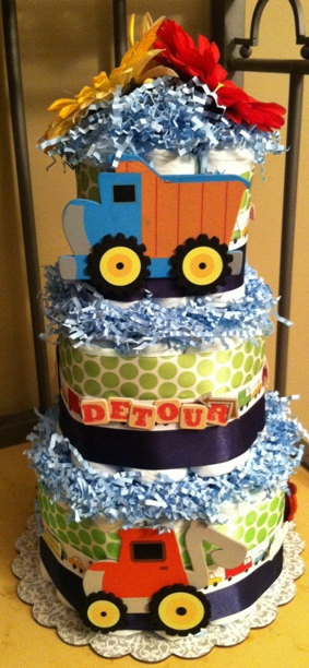 Car Baby Shower Diaper Cakes for Boys