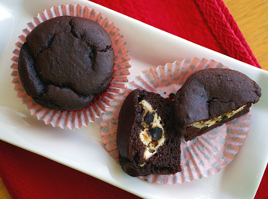 Cheesecake Filled Chocolate Chip Cupcake