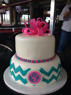 Chevron Birthday Cake