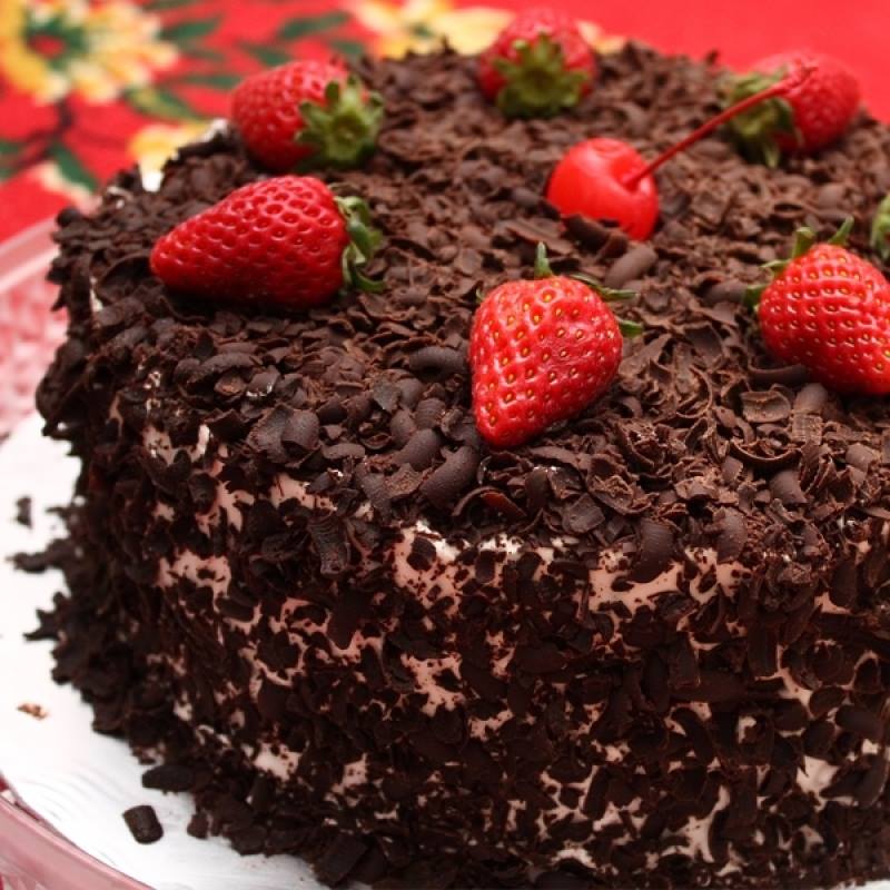 Chocolate Cake with Strawberry Filling