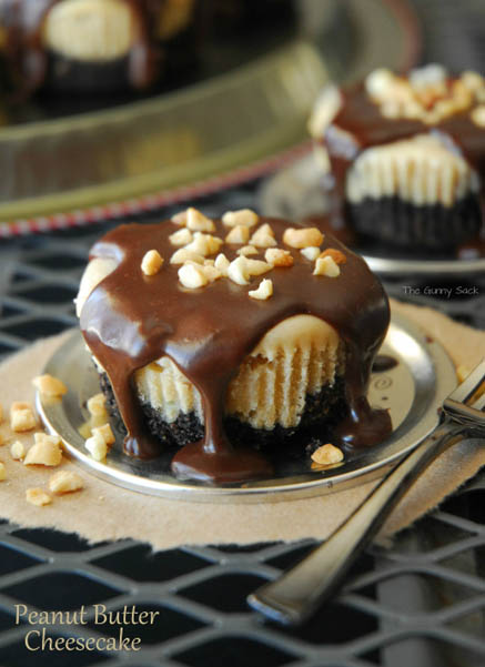 Chocolate Peanut Butter Mini Cheesecake Cupcakes