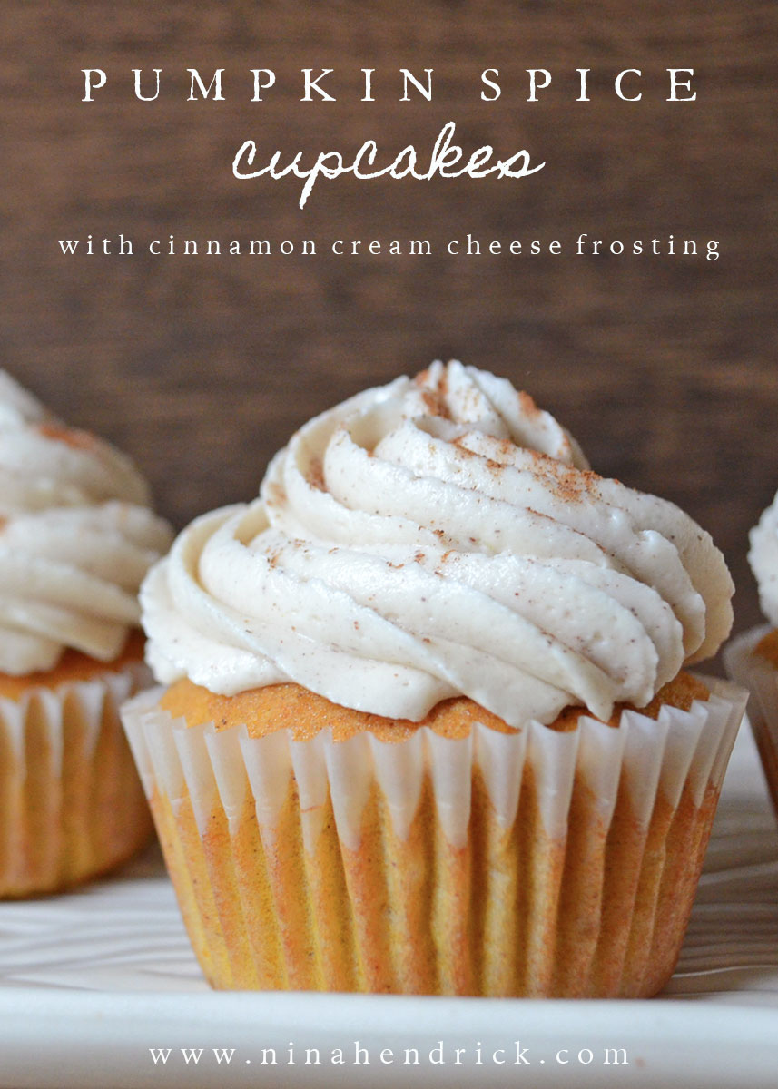 Cinnamon Pumpkin Spice Cupcakes with Cream Cheese Frosting