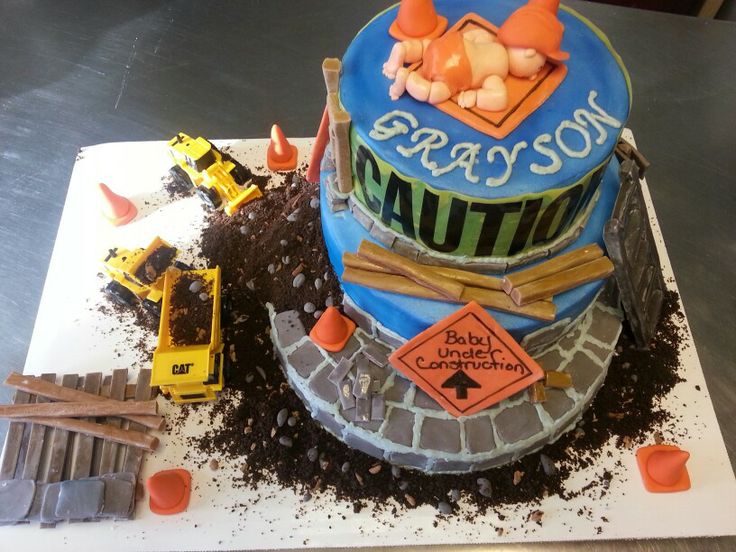 Construction Baby Shower Cake