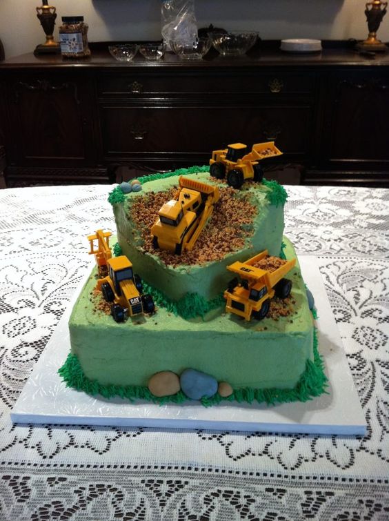 Construction Boy Baby Shower Cake