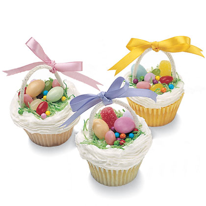 Cute Easter Basket Cupcakes