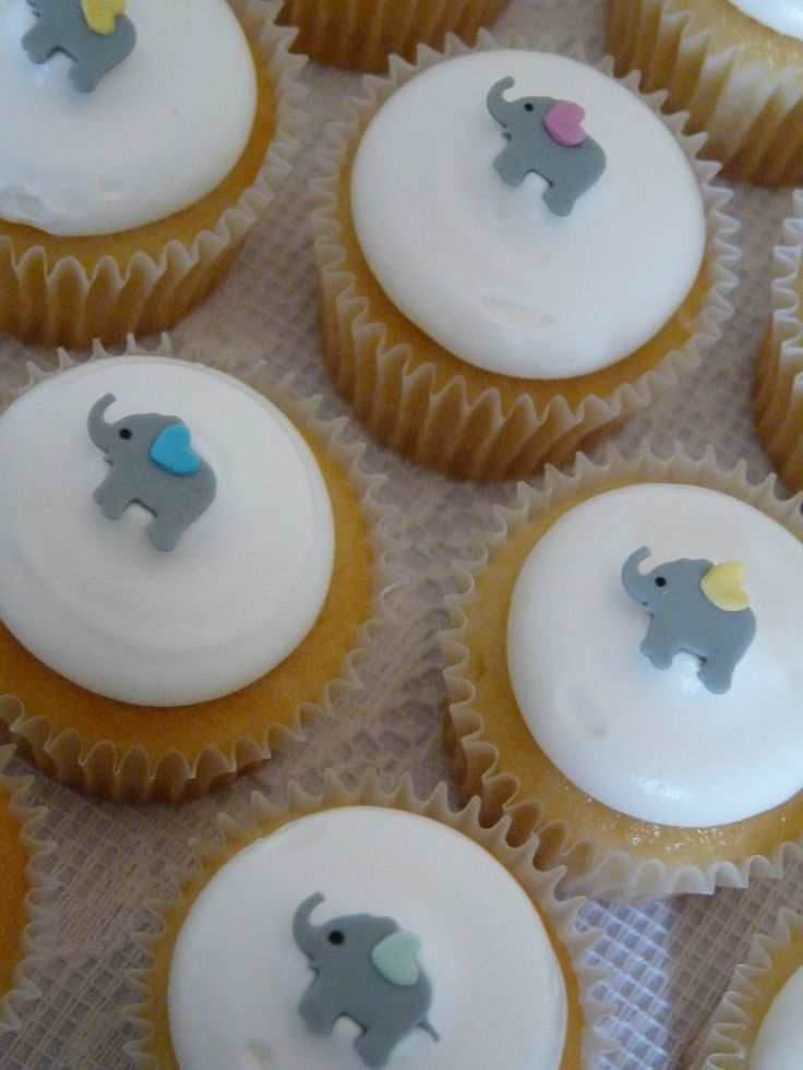 Elephant Baby Shower Cupcakes