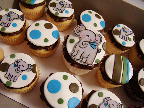 Elephant Baby Shower Cupcakes