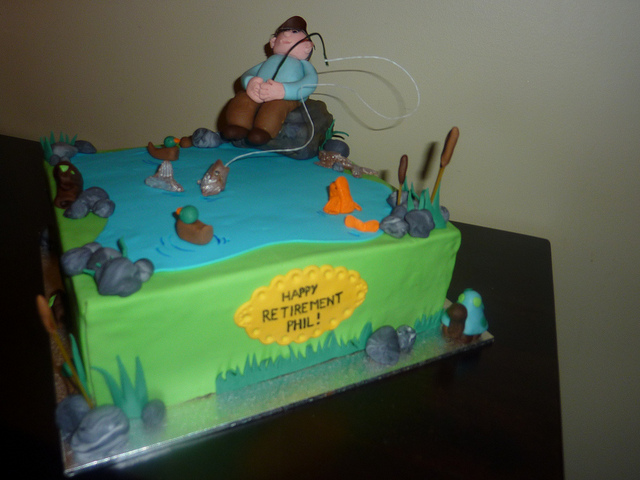 Fishing Themed Retirement Cakes